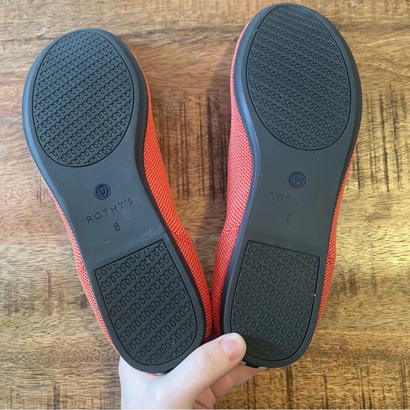 Rothy's RETIRED Persimmon Orange Marine Stripe Flats with Round Toe (Size 8) - Picture 3 of 5